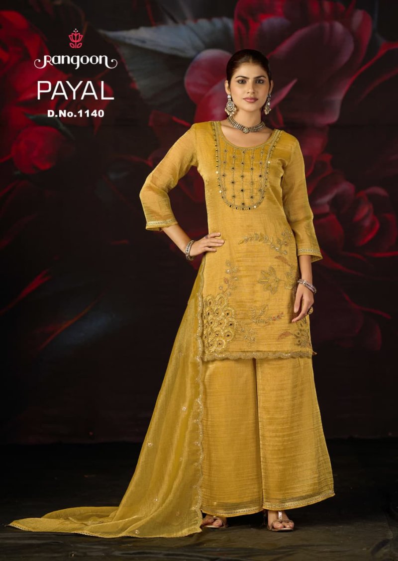 Payal By Rangoon Salsa Kurti With Bottom Dupatta